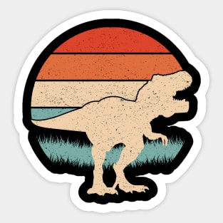 Dinosaur Vintage Sunset Sticker